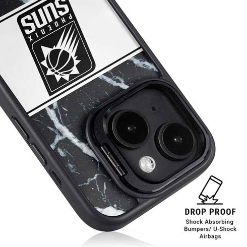 NBA Phoenix Suns Marble iPhone 15 Kickstand Case